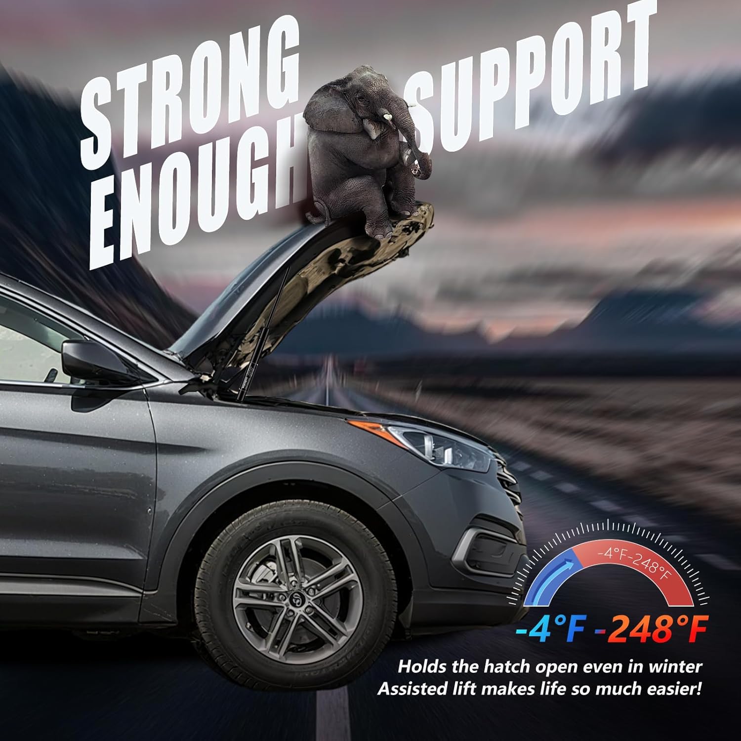 Vepagoo Front Hood Struts for Hyundai Santa Fe 2013-2018, Hood Shocks Lift Supports for Hyundai Santa Fe 2013-2019 XL Hood Rods Springs Replacement, 81161-b8000, 81161-4z000