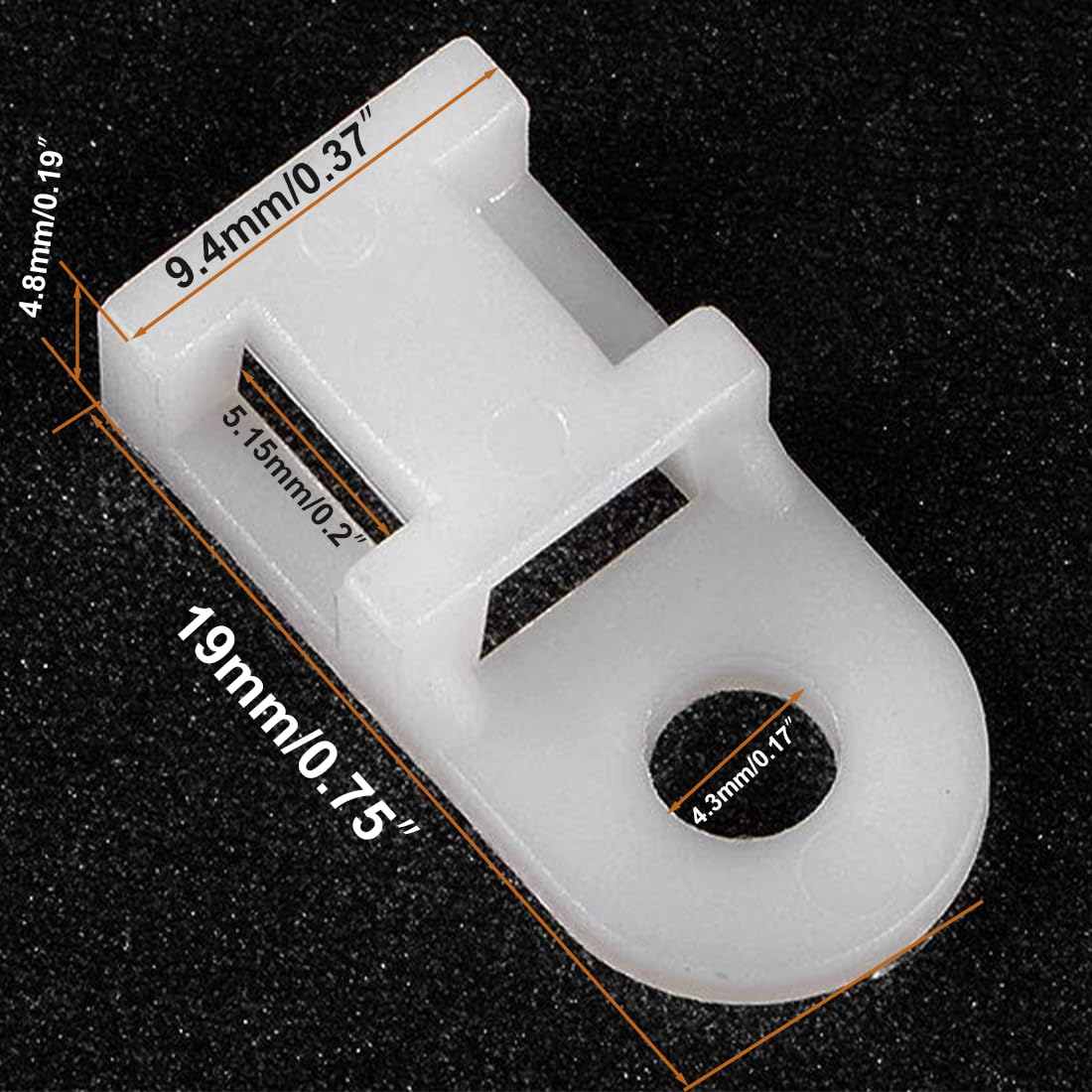 TA-VIGOR 50Pcs Nylon Cable Tie Mount Base, 19.6mmx9.5mmx5mm Saddle Type Mount Wire Holder, Cable Zip Ties - Image 2