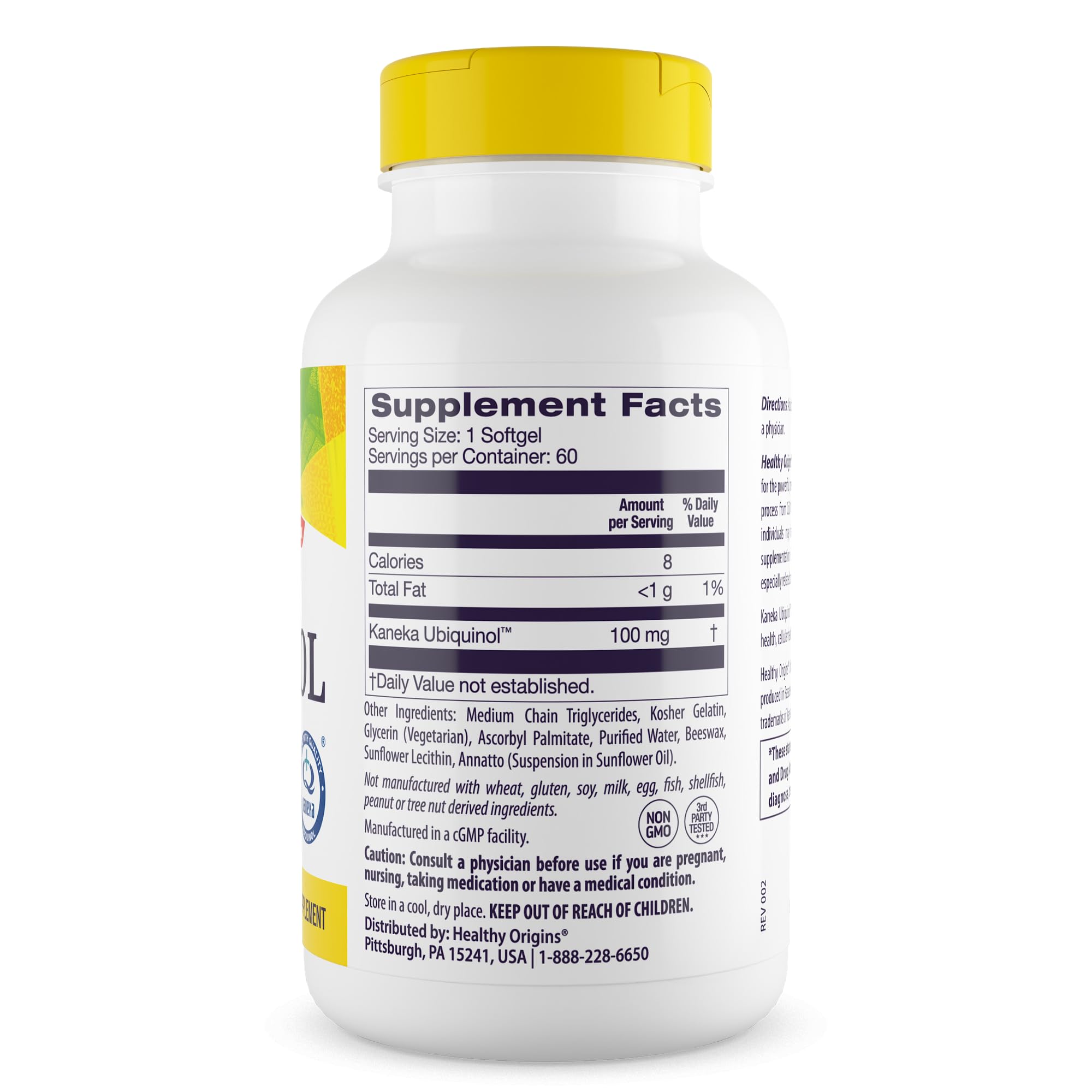 Healthy Origins Ubiquinol CoQ10 100 mg, 60 Softgels — Amazon image 3