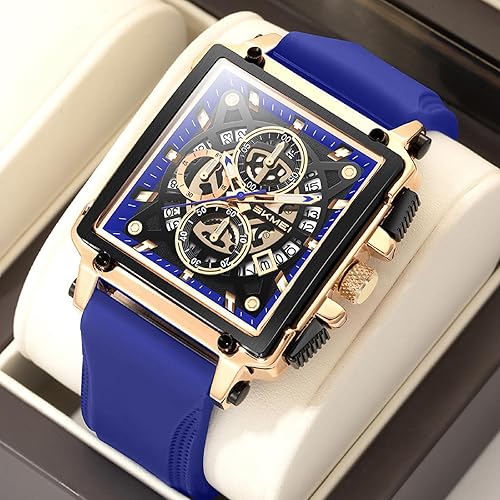 Miniatura 3 de SKMEI Men's Analog Quartz Skeleton Watches with Chronograph Waterproof Stylish Dress Men Watches