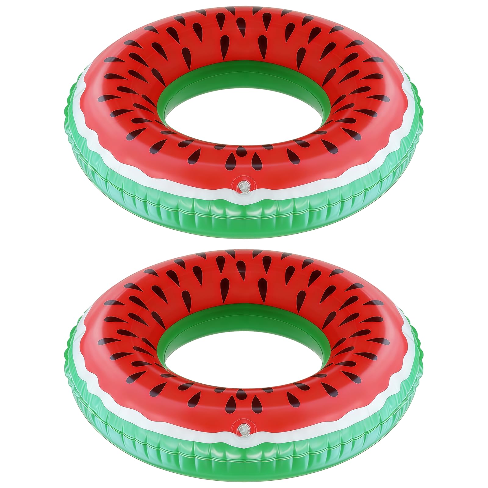 Lezevn 2Pieces Watermelon Swim Pool Ring Fruit Design Inflatable Swimming Floats Durable Fun Summer Water Toy Decoration for Pool Parties Water Activities