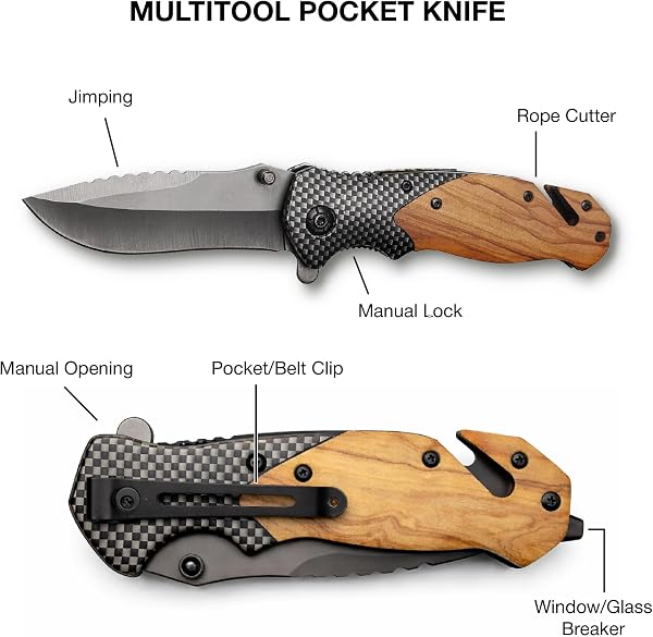 Personalized Pocket Knife Multitool – Custom Gift for Men, Dad, Husband, Boyfriend – Custom Engraved Manual Multitool Folding Knife – Unique Gift Idea for Birthday, Anniversary, Retirement, Groomsmen - 2