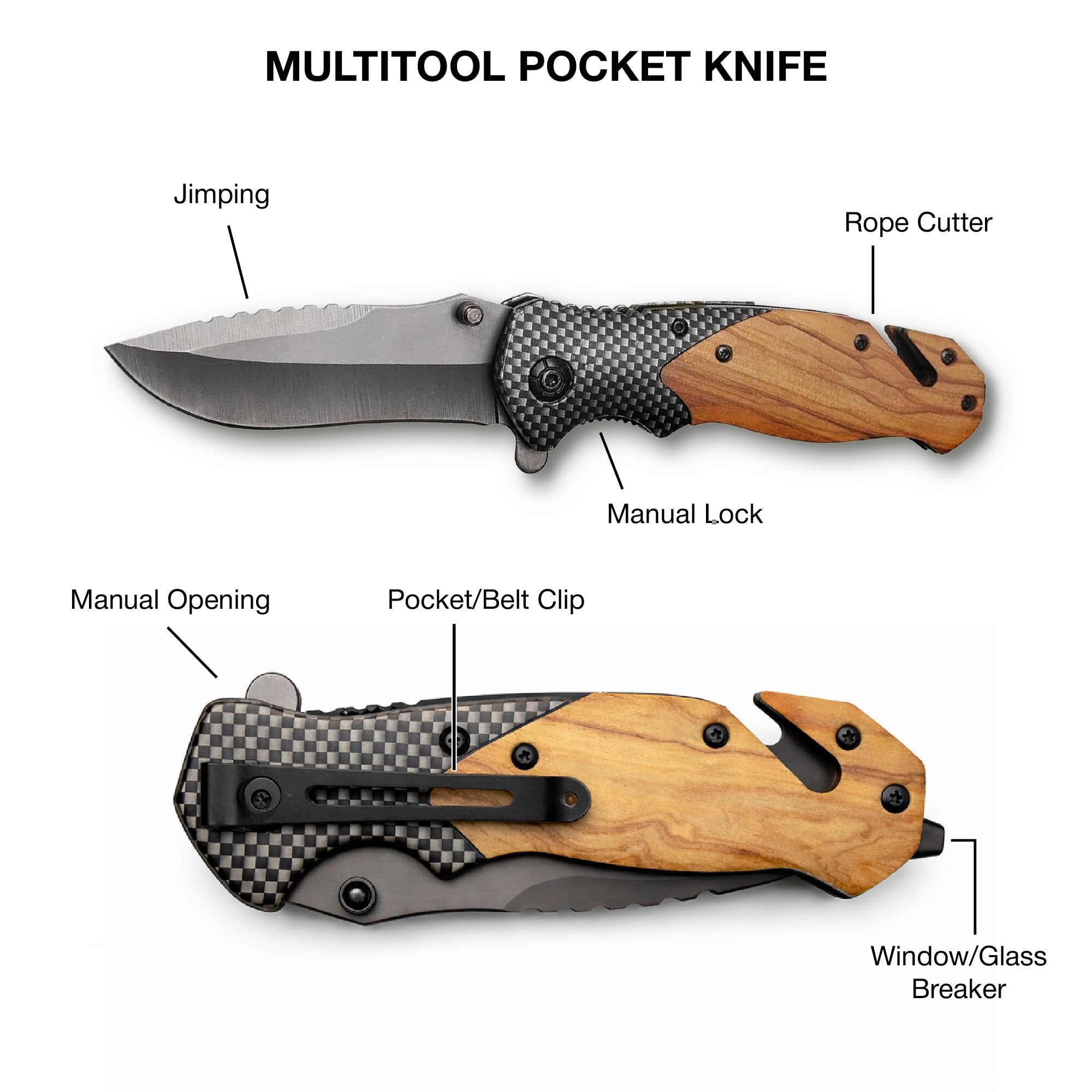 Personalized Pocket Knife Multitool – Custom Gift for Men, Dad, Husband, Boyfriend – Custom Engraved Manual Multitool Folding Knife – Unique Gift Idea for Birthday, Anniversary, Retirement, Groomsmen - 3
