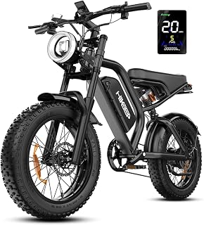 Electric Bike for Adults - 20 x 4 Inch Fat Tire, 750W/Peak 1500W Motor, 48V15.6AH Detachable Battery, 4 Riding Modes Electric Dirt Bike, 7 Speed Electric Motorcycle, 28MPH UL 2849 Certified