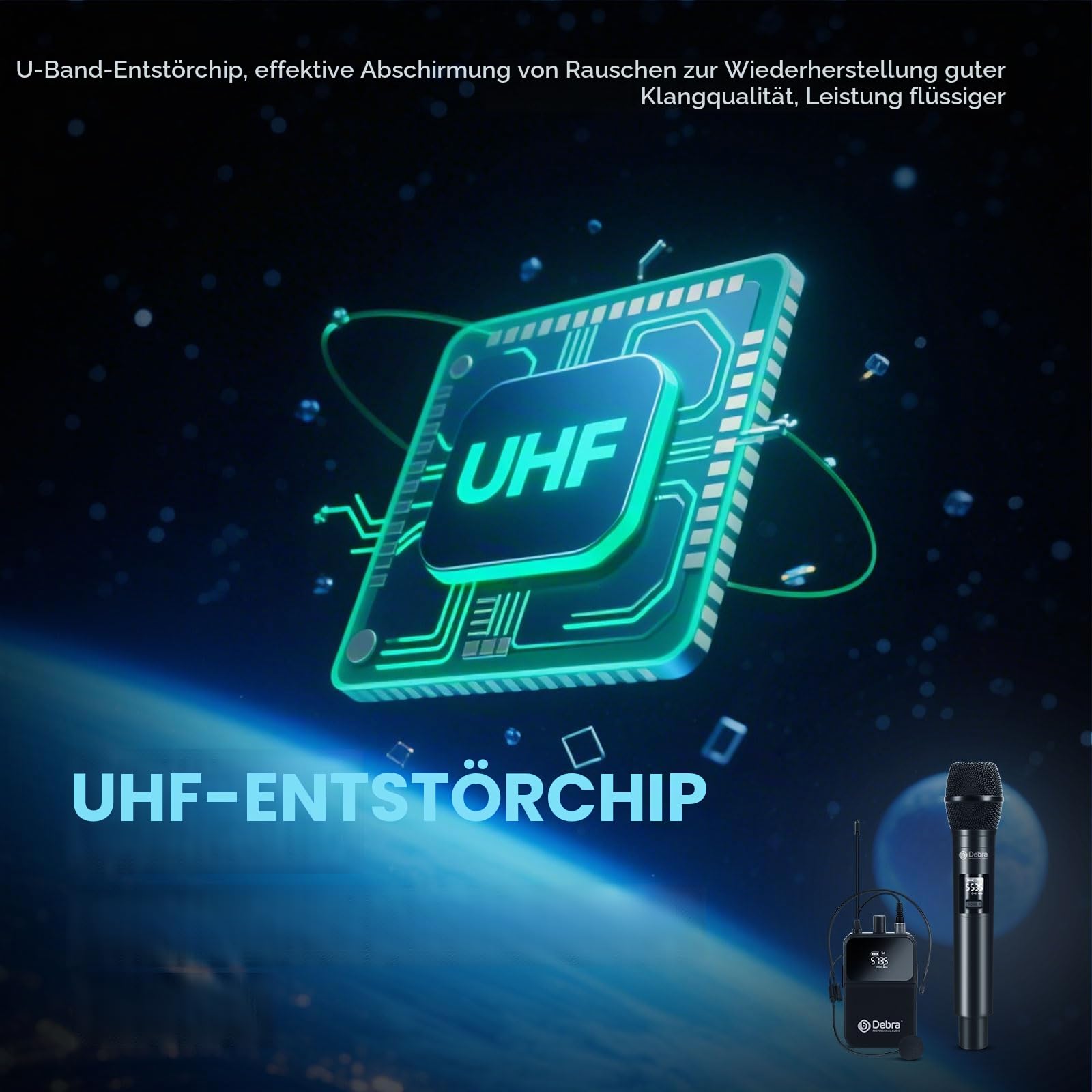 D Debra DU8008 Funkmikrofon-Set,UHF Drahtloses Mikrofon mit Schwanenhalsmikrofon,Plug-and-Play,Einstellbare Frequenz,80m Reichweite,Ideal für Karaoke,Konferenzen,Gesang und Bühnenvorführungen
