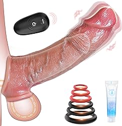 Juguetes Sexuales Eróticos Hombres Fundas para Pene - Consolador Sexo Mujer Parejas Adultos Dildo Anillo Vibradorador con 10 Modos de Vibración, Sex Toys Extensión de Pene Plug Anal Sexual Estimulador
