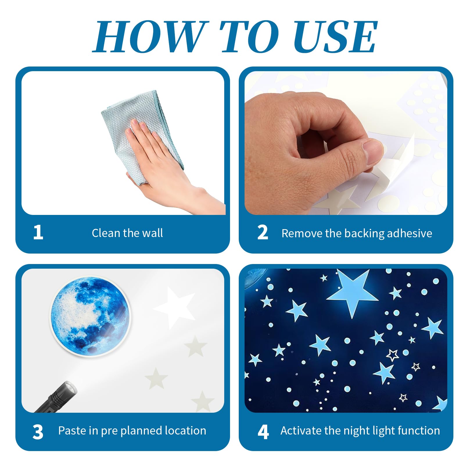 Estrellas Fluorescentes Autoadhesivas Que Brillan En Oscuridad 1086 Pcs Para Decoración De Pared Techo Sala Estar Dormitorio