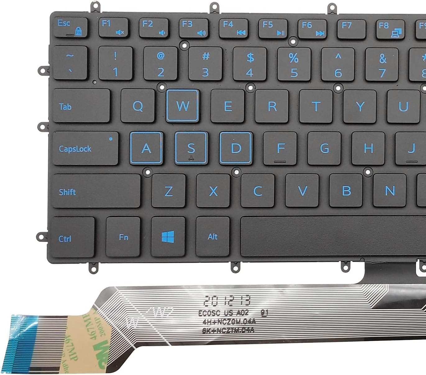 Replacement Laptop Keyboard Blue Backlight for Dell Inspiron 3579 3583 3779 5565 5567 5570 5575 5587 7566 7567 7577 7588 5765 5767 5770 5775 7773 7778 7779 No Frame US Layout