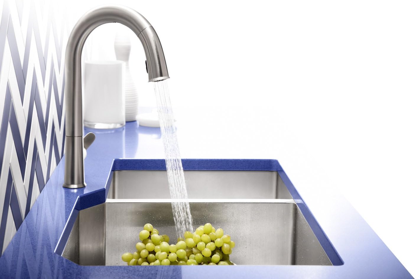 KOHLER K-5282-NA Strive 35-1/2" x 20-1/4" x 9-5/16" Undermount Double-Bowl Kitchen Sink with Basin -Rack, X-Large/Medium, Stainless Steel