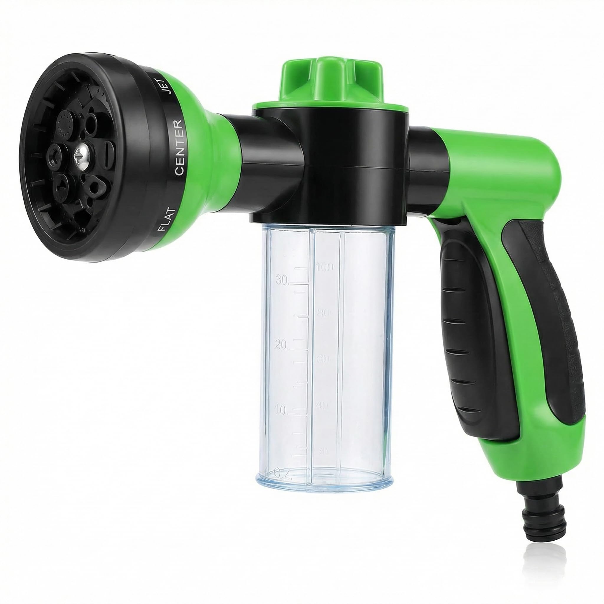 Qwork Qwork® Garden Hose Foam Spray Gun, High Pressure Hose Sprayer With 8 Adjustable Patterns And Soap Dispenser, For Car-Washing Pets Shower, Plants Watering