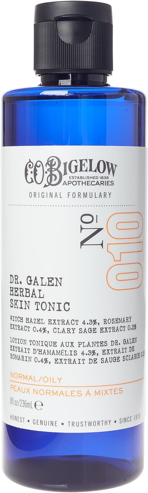 C.O. Bigelow Face Care Collection, Dr. Galen Herbal Skin Tonic, Facial Toner with Witch Hazel, Salicylic Acid, Rosemary, Tonic for Oily Skin, Toner for Face, Made in The USA, 8 fl oz