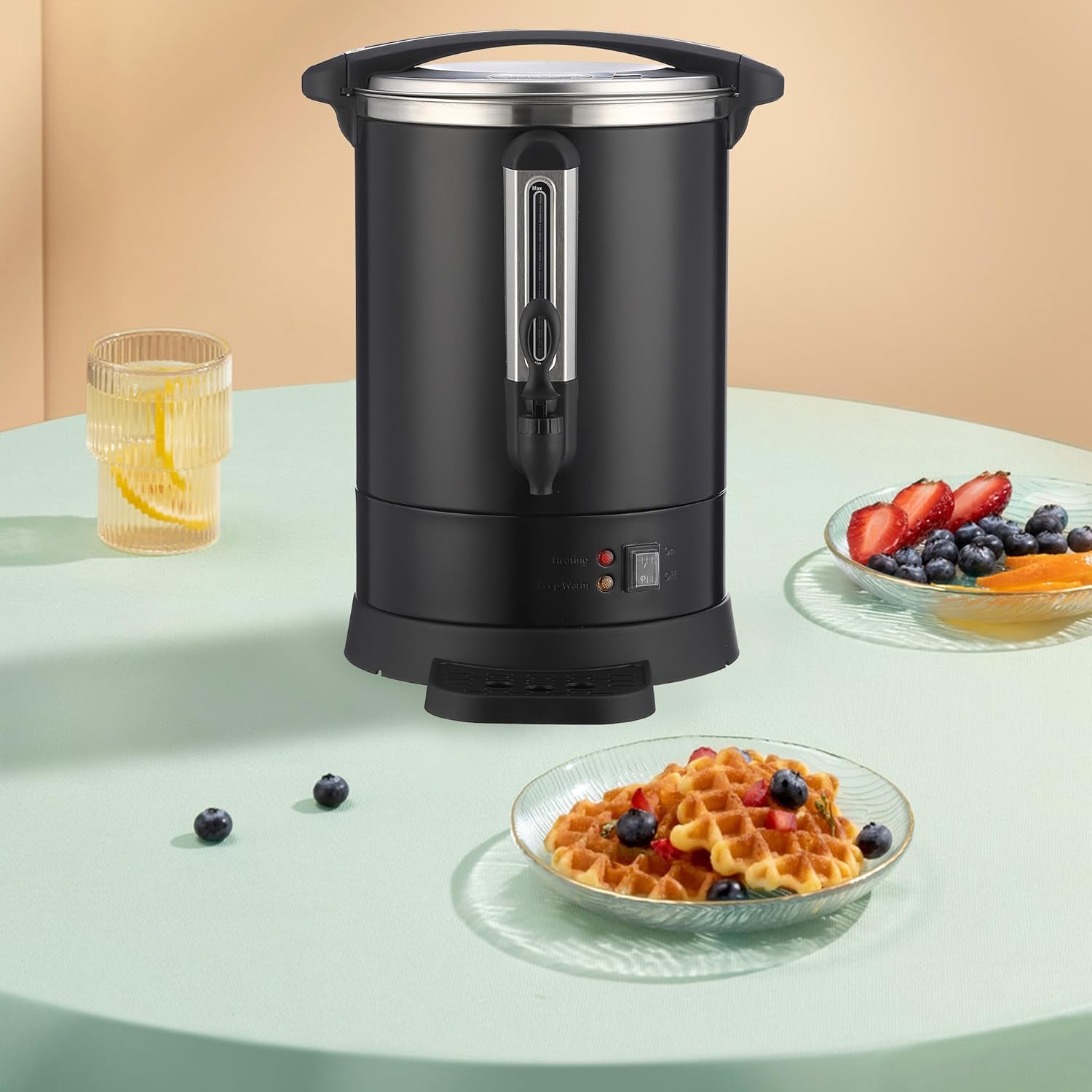 120 Cup Coffee Urn, 18L/4.8 Gal Stainless Steel Commercial Coffee Maker, Double Wall Hot Beverage Dispenser with Auto Temp Control Faucet for Buffet, Catering, Wedding, Events - Image 7