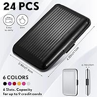 Vista 2 de Cartera de aluminio para tarjetas de crédito, 24 unidades, delgada, mini bloqueo RFID, protector de tarjetas de crédito, funda rígida para tarjetas