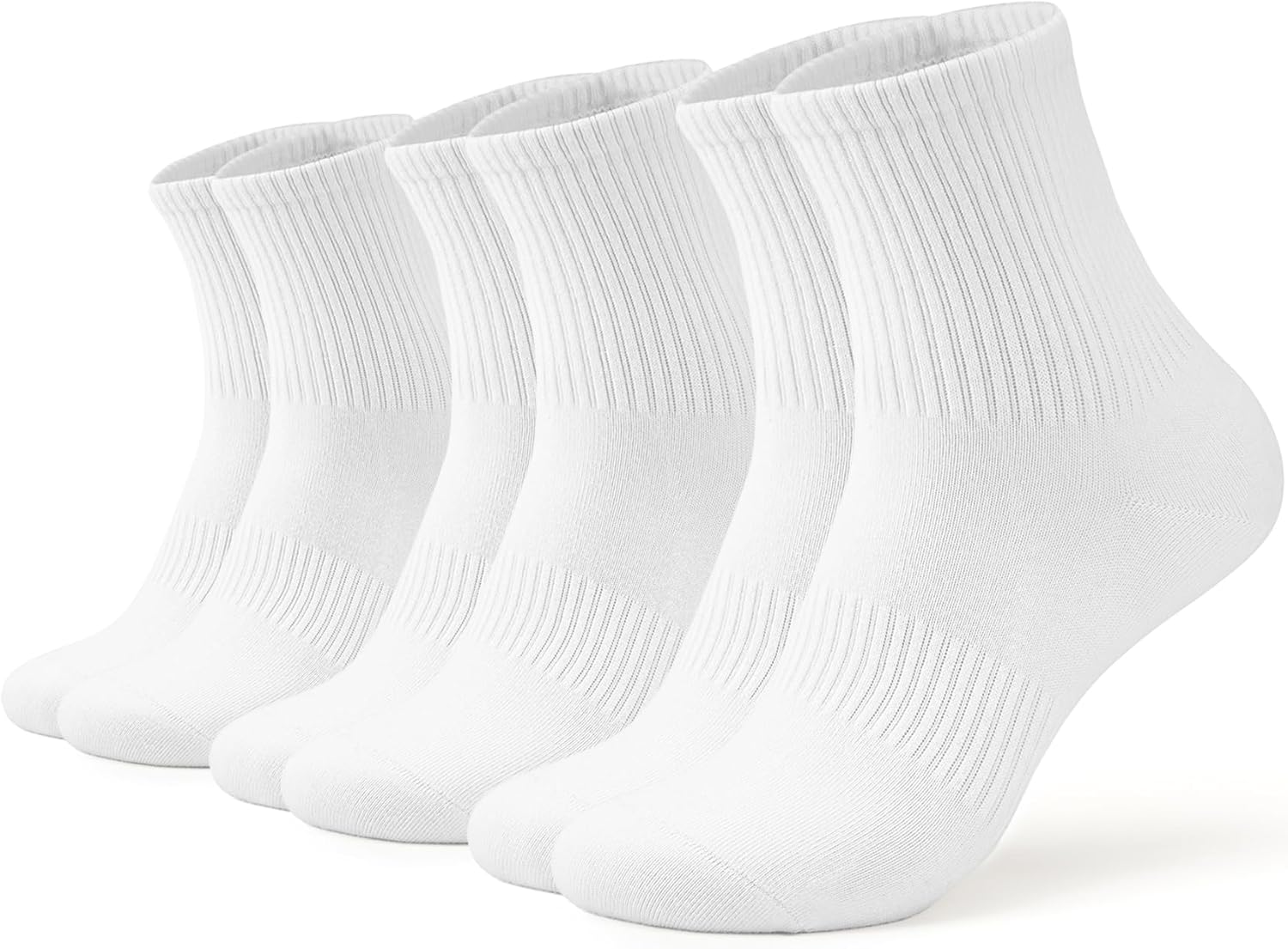 Women Crew Socks Casual Athletic Gym Running Cozy Cotton Calf Socks For Women 3-6 Pack Size 5-11