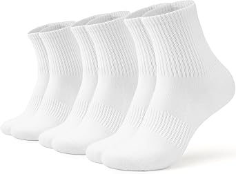 AugRing Women Crew Socks Casual Athletic Gym Running Cozy Cotton Calf Socks For Women 3-6 Pack Size 5-11