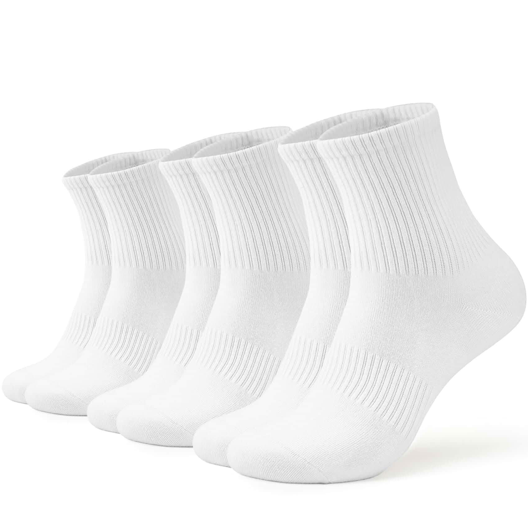 AugRing Women Crew Socks Casual Athletic Gym Running Cozy Cotton Calf Socks For Women 3-6 Pack Size 5-11
