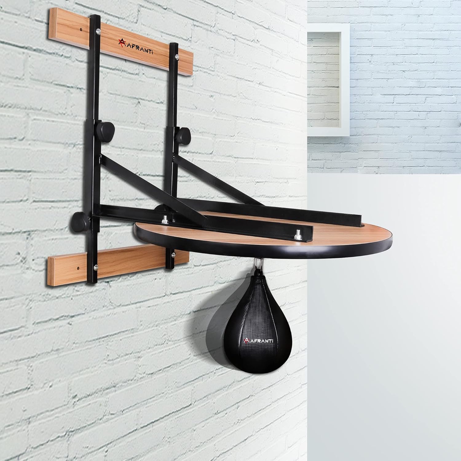 Heavy Duty Adjustable Speed Bag Platform Kit 24" + Speed Punching Ball (10"x7") Adjustable Height Wall Mount Professional Fitness Ball Boxing Reaction Training Kit