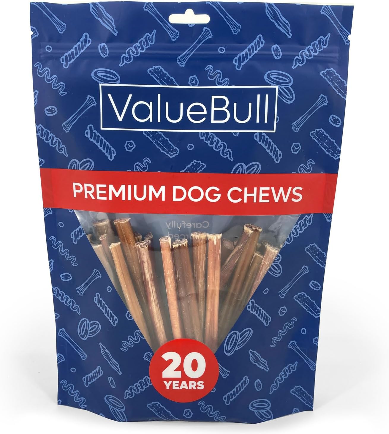 ValueBull Extra Thin Bully Sticks for Small Dogs, 6 Inch, 25 Count