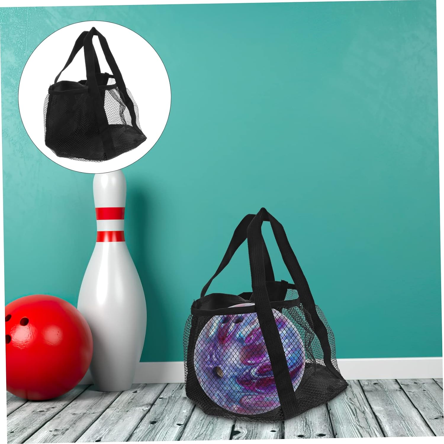 Toddmomy Large Bowling Storage Bag Mesh Carrying Bag for Teams Multi-functional Tote for of Gear for Recreation Training Activities