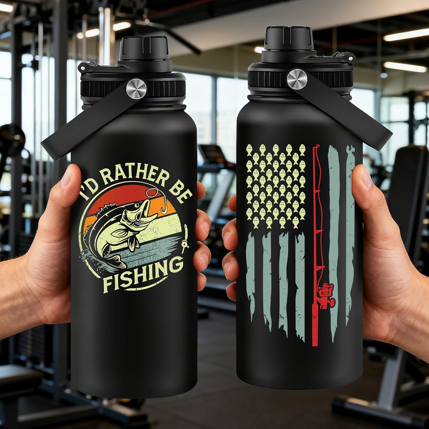 Fufandi Fishing Gifts for Men - Gifts for Fisherman, Fishing Accessories - Birthday Fathers Day Gift for Dad, Men, Husband, Him - Fishing Tumbler Cup 32oz
