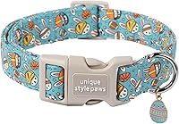 Vista 62 de Unique style paws - Collar para perro, hebilla de metal, diseño de hojas de plátano pintadas, regalo duradero, lindo, para perros pequeños, medianos