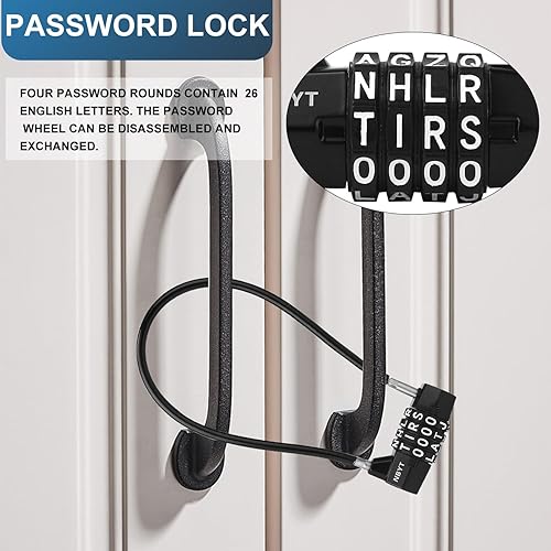 Miniatura 4 de Candado de cable con combinación de palabras, candado de letra, para valla de metal, cobertizo, puertas, valla al aire libre, gabinete largo,