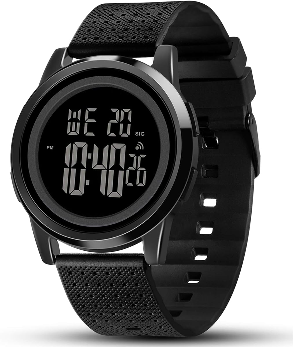 Reloj para hombre Reloj deportivo digital ultrafino Reloj de pulsera de moda de acero inoxidable resistente al agua para hombres y mujeres