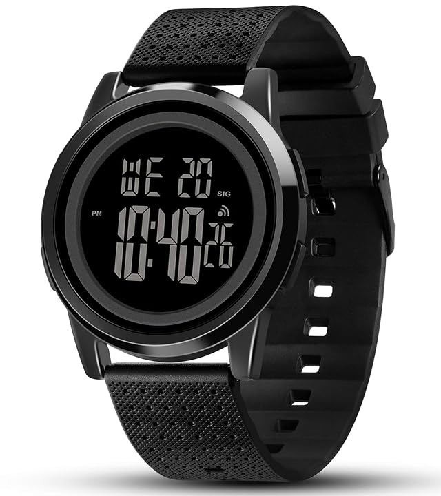 Mens Watch Ultra-Thin Digital Sports Watch Waterproof Stainless Steel Fashion Wrist Watch for Men Women