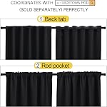 NICETOWN Black Blackout Curtains 84 Inch Long 2 Panels, Thermal Black Out Halloween Panels Room Darkening for Living Room, Back Tab and Rod Pocket Light/Noise Reducing Treatments for Bedroom, 52Wx84L