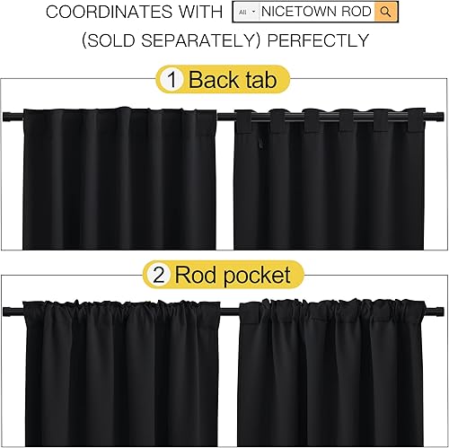 Miniatura 3 de NICETOWN 2 paneles de cortinas opacas de Halloween para decoración del hogar, bloqueo de luz, aislamiento térmico, con jareta para cortinero y