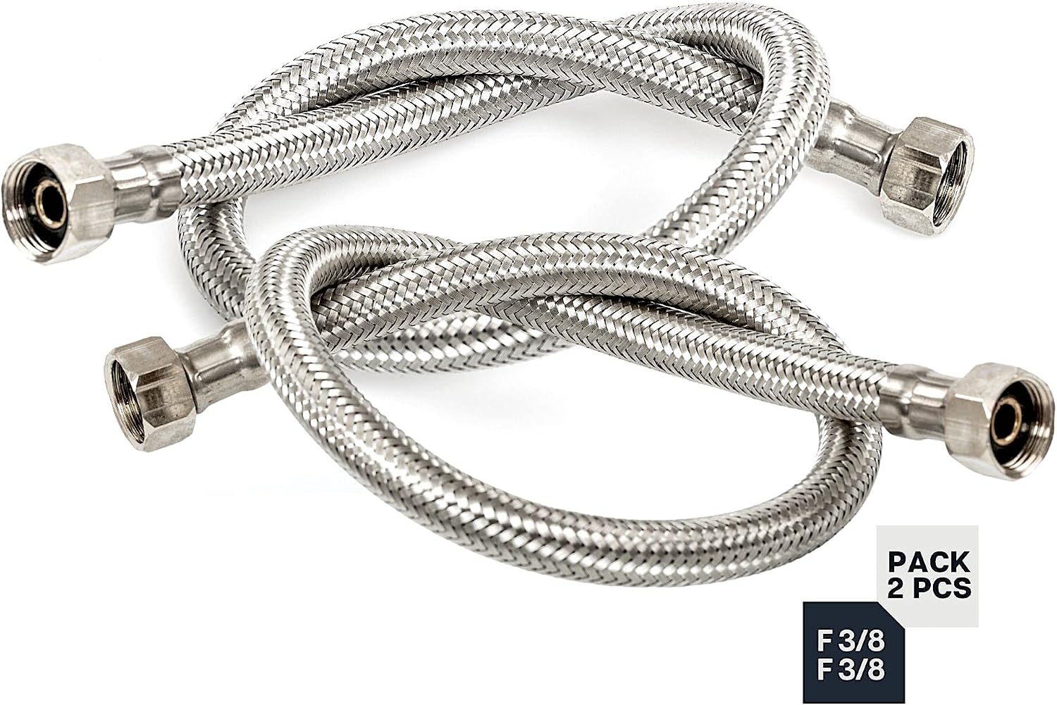 DOJA Flexible Tap Hose, Silver, H 3/8" - H 3/8"| 40 cm - Image 4