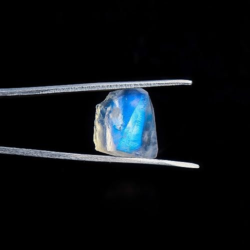 Miniatura 4 de Odrilliongems 5pcs Natural Raw Rainbow Moonstone Crystal, Rough Gemstone, DIY Jewelry Making, Wire Wrapping, Chakra Healing Crystals, Loose Stone