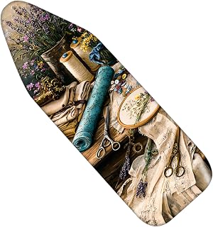 Nuxovilar Lavender Embroidery Ironing Board Cover 15x54 Polyester | Iron Pad Scorch Guard laundry helper protective board shield home laundry room craft studio (Lavender Supplies)