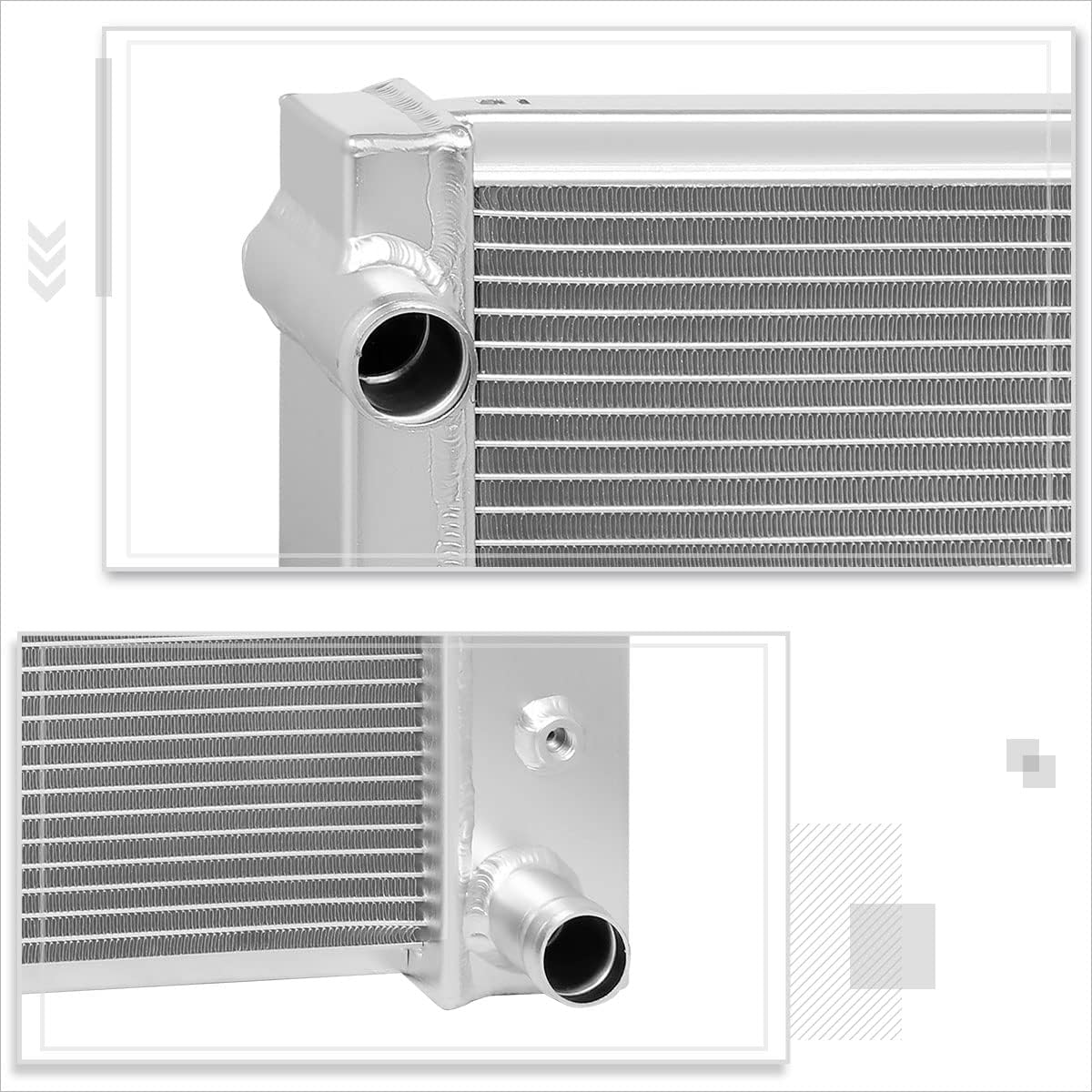 2-Row Aluminum Core Racing Radiator Compatible with 81-91 GMC C2500 Base/Sierra Chevy C20 V8