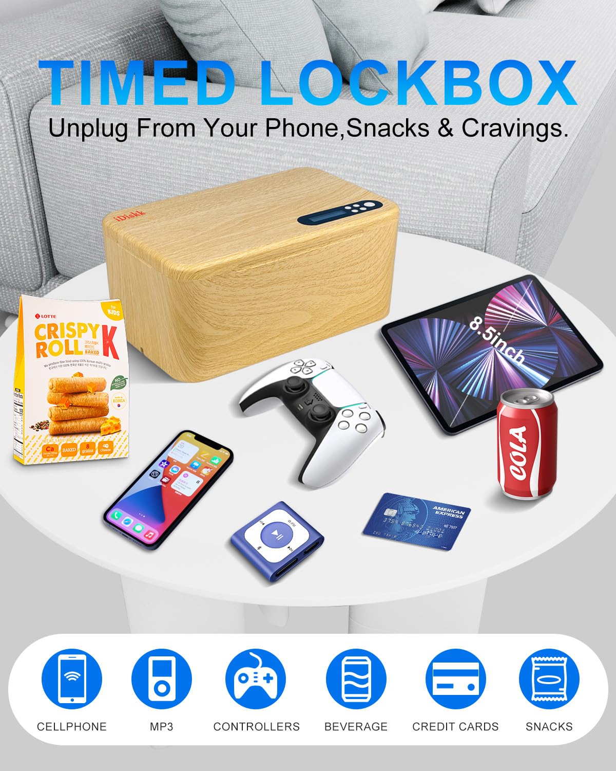 iDiskk secure timed lockers, mobile phone locker with timers, addiction management lock, turn off video games, social media - Image 2
