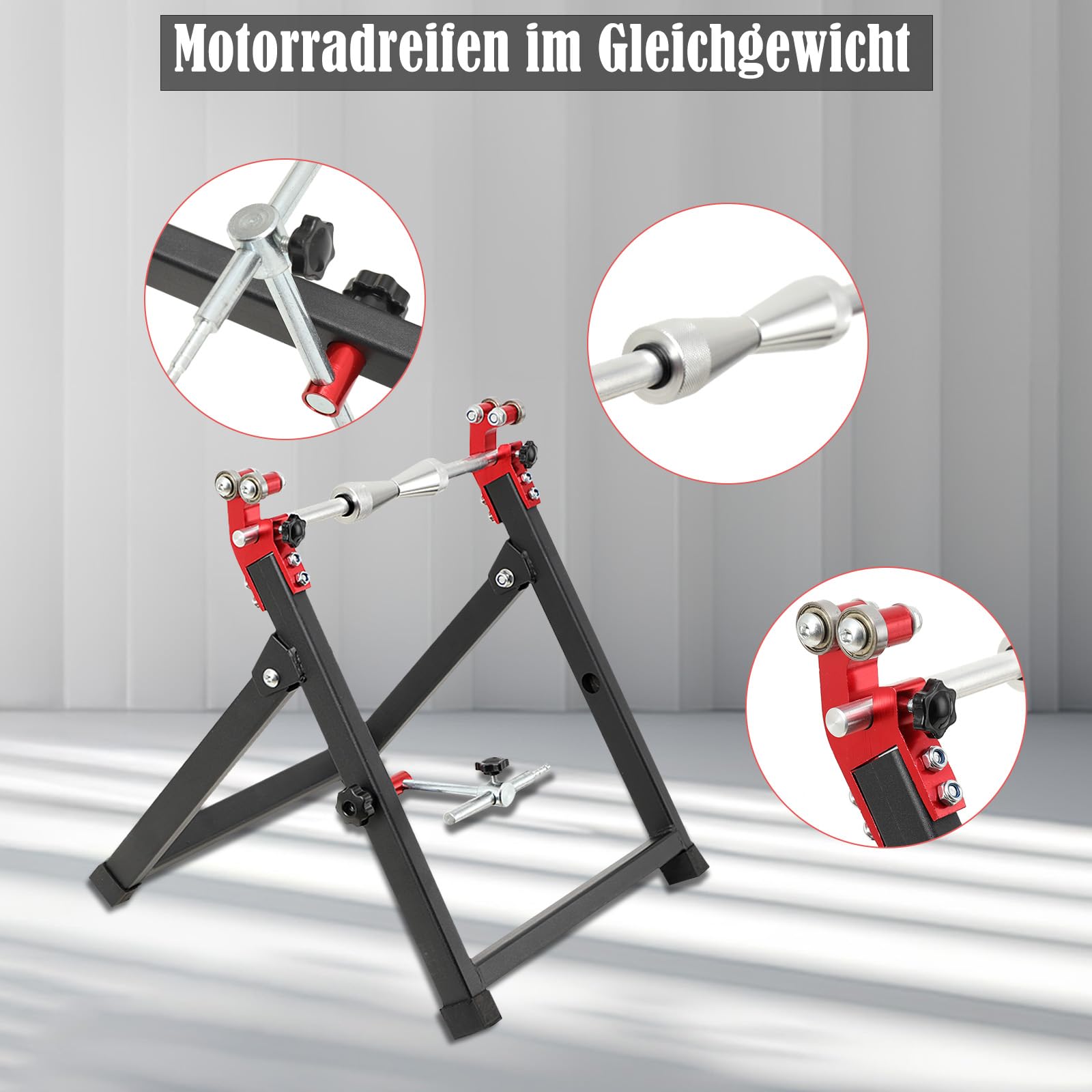 Radwuchtmaschine mit Zentrierständer für Motorrad bis 23 Zoll