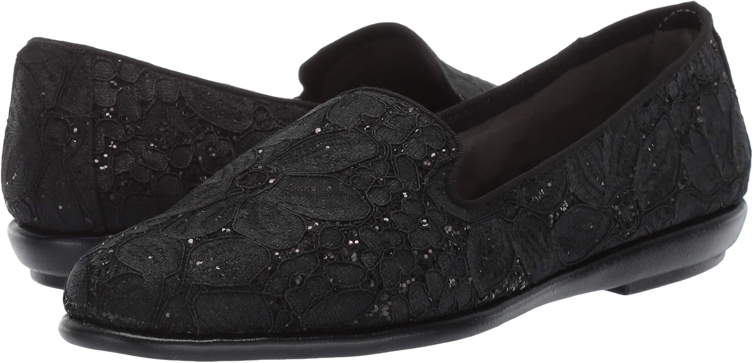 Aerosoles Women's Betunia Slip-On Loafer with Memory Foam Footbed 5 Black Fabric