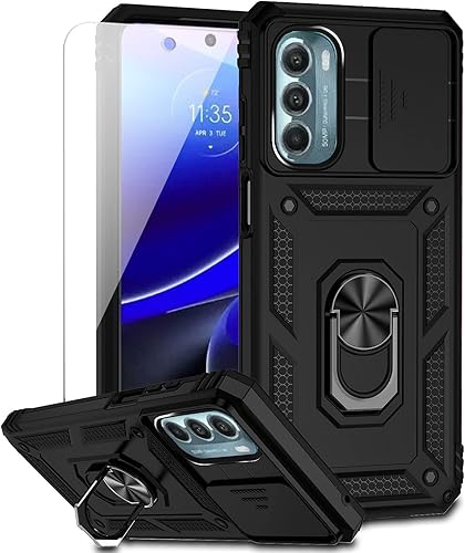 Funda para Moto G Stylus 5G 2022 con cubierta deslizante para cámara y protector de pantalla HD prueba de caídas de grado militar Funda protectora