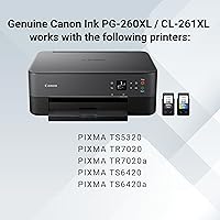 Vista 5 de Canon PG-260 XL / CLI-261 XL Paquete de valor de tinta genuina (2 cartuchos), compatible con TS5320, TR7020