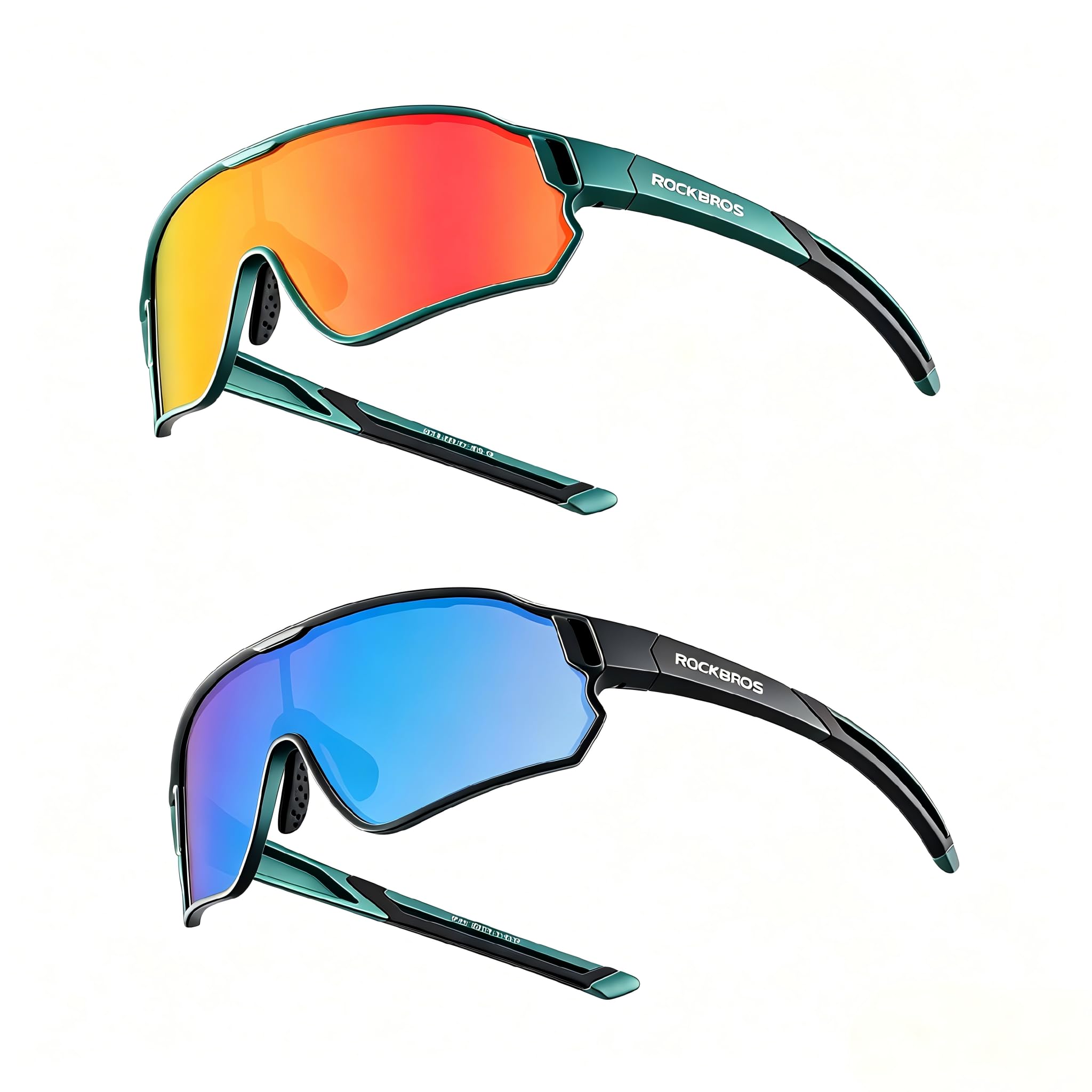 ROCKBROS Occhiali da Sole Ciclismo, Protezione UV400, Occhiali Polarizzati per Bici MTB Bambini Ragazzi, Occhiali Sportivi per Ciclismo Running, TR90+TAC