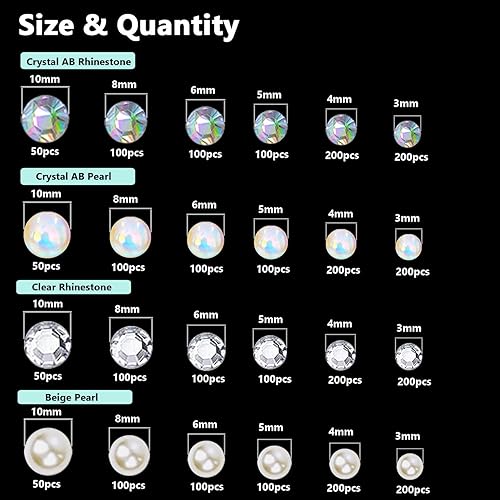 Miniatura 3 de 3000 calcomanías autoadhesivas de perlas y diamantes de imitación, calcomanías de diamantes de imitación autoadhesivas, gemas para el cabello para