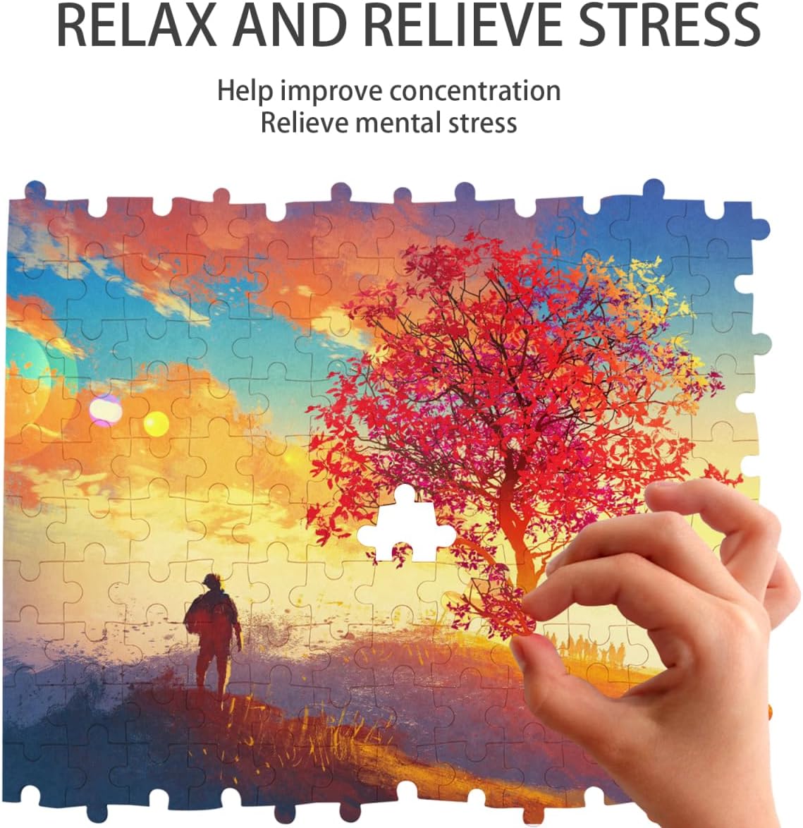 Lurrose 1000 Piece Wooden Blank Puzzle for DIY Heat Transfer Sublimation Double-Sided Printable Craft Puzzle Pieces 29.92X19.68 Inch Custom Art Decoration