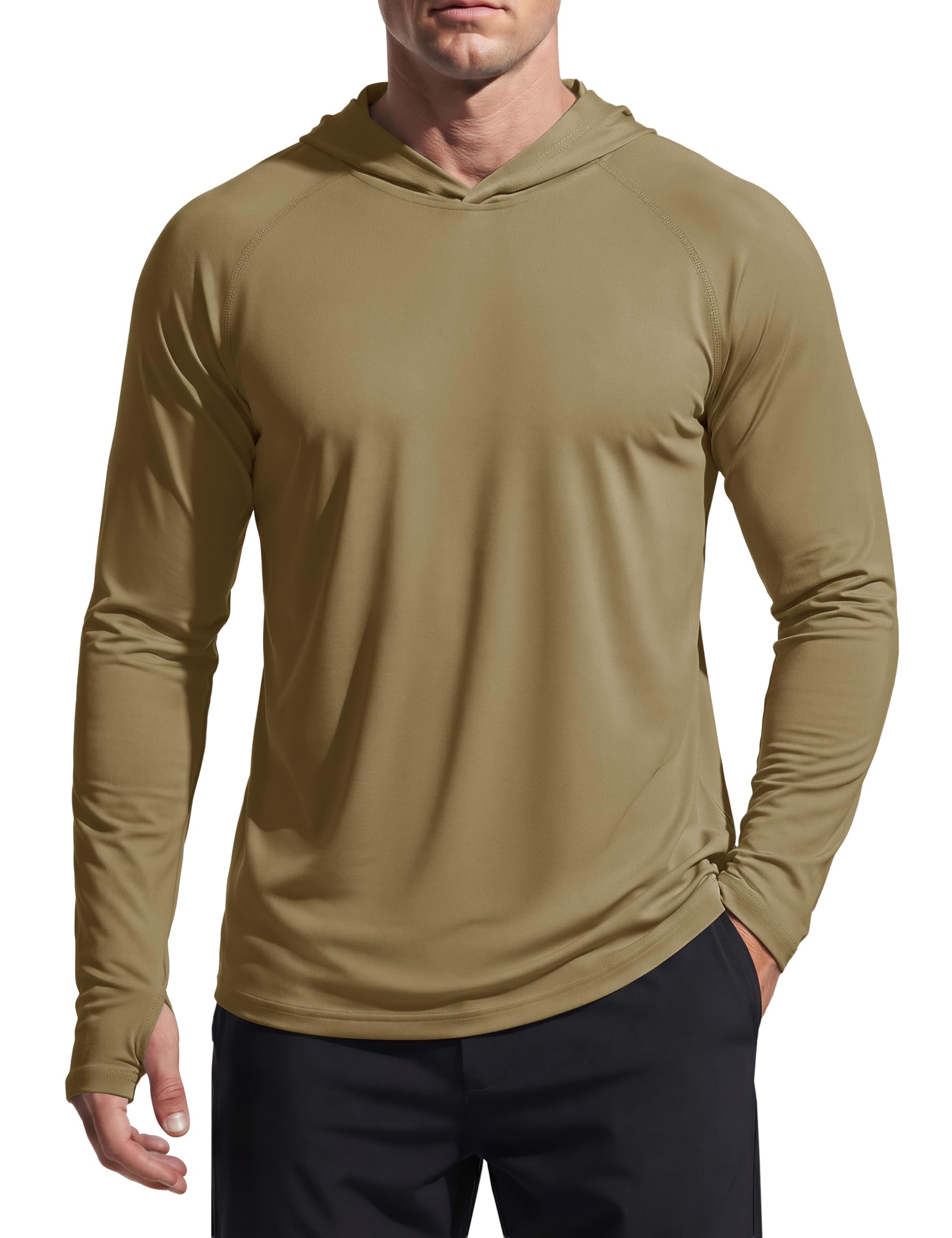 TACVASEN Herren UV-Schutz Hoodie Kapuzenpullover UPF 50+ Langarm Shirt mit Daumenloch
