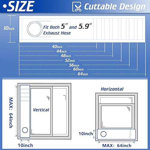 Miniatura 2 de Wintcomfort Kit de sellado portátil de ventana de CA con pantalla de hojas, diseño de cordón, doble capa, refleja la luz solar y el calor, 64