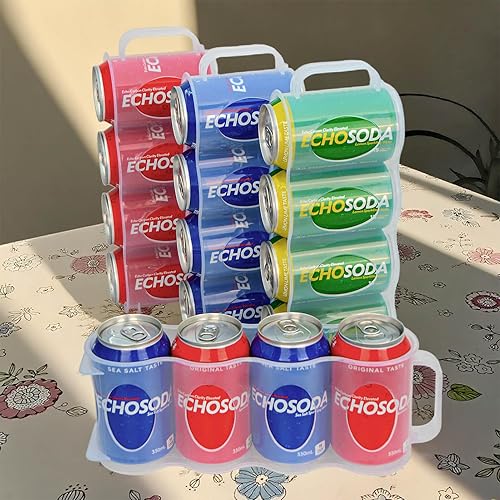 Miniatura 7 de Organizador portátil de latas de soda para estante de refrigerador, soporte para latas de cerveza, estante deslizante de almacenamiento de