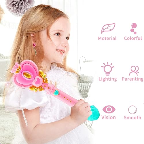 Miniatura 10 de Tlkiaa Varita de burbujas de unicornio para niñas, máquina sopladora de burbujas de princesa con relleno ligero de calcetines de Navidad, juguete