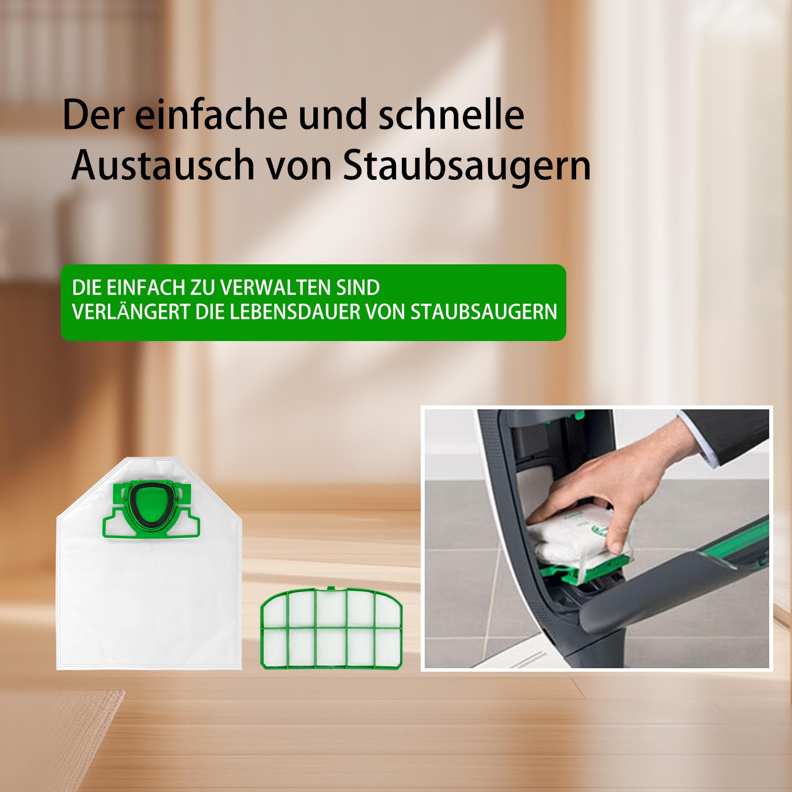 Keyoung – Sac aspirateur Vorwerk Kobold VK200 FP200 – 6 sacs en microfibre 5 couches – Filtration optimale pour allergies – Bride en plastique - VK 200 FP Keyoung – Sac aspirateur Vorwerk Kobold VK200 FP200 – 6 sacs en microfibre 5 couches – Filtration optimale pour allergies – Bride en plastique - VK 200 FP