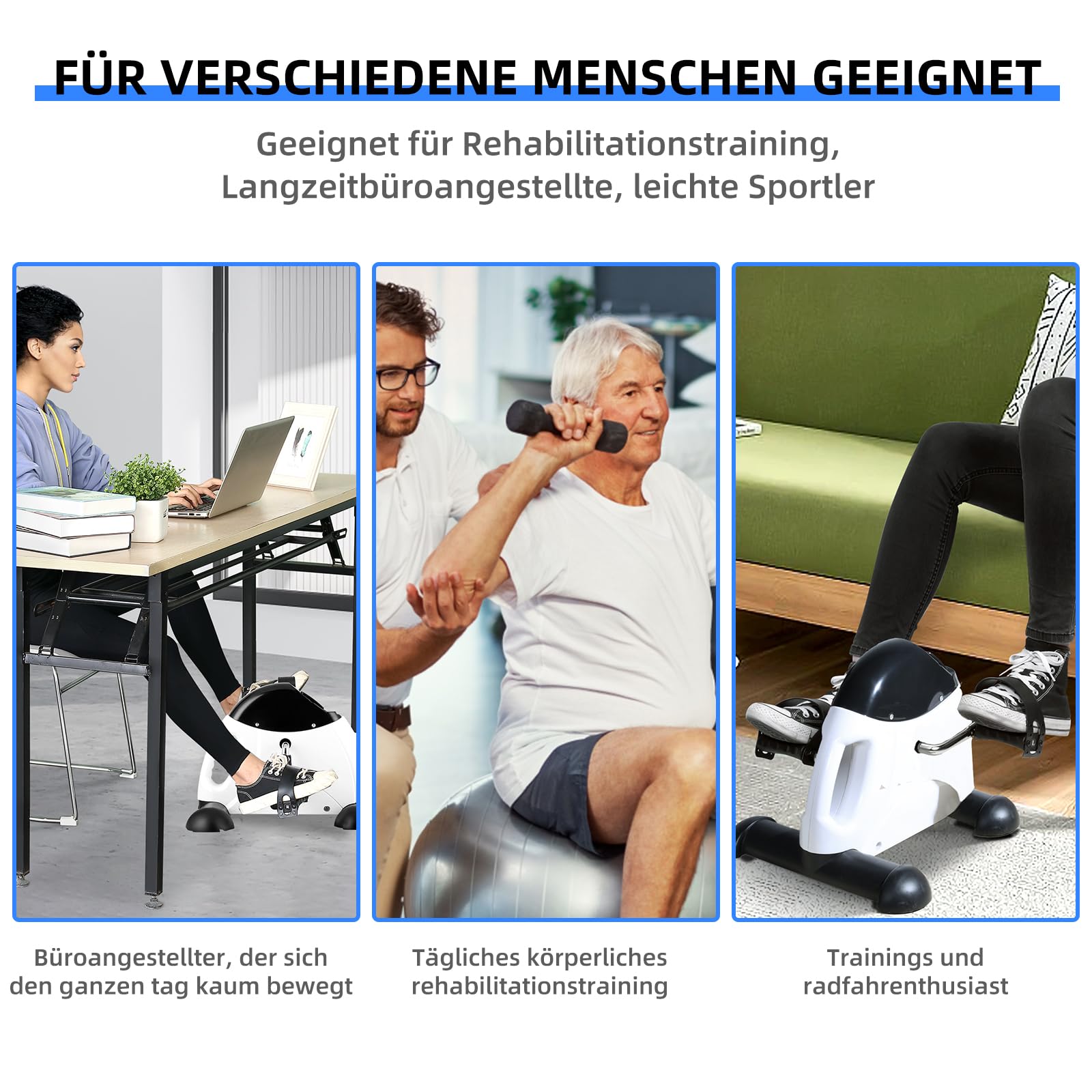 EVOLAND Heimtrainer Mini Fitnessbike Pedaltrainer Arm Beintrainer LCD Display Hometrainer Fitnessgerät