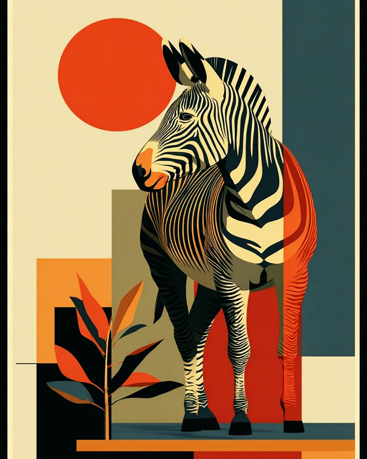 Liubaishi Multicolour Paint By Numbers Kit For Adults, Zebra Sunset, 40X50 Cm, Acrylic On Canvas