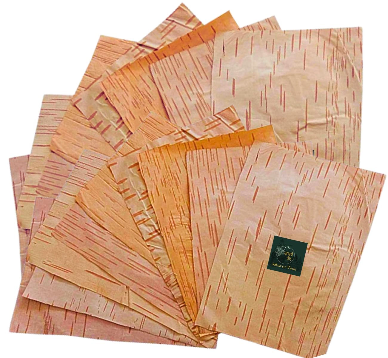 Bhojpatra Sheets (10 x 7 inches, Set of 10) - Bhojpatra Original Leaf, Perfect for Writing Yantra & Mantra in Pooja Room